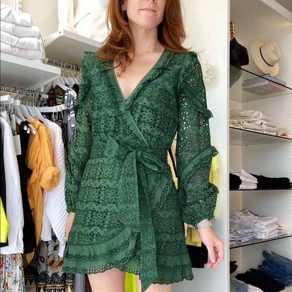 Veronica Beard Green Eyelet Dress - Picture 3 of 5